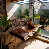 Elowen Live-Edge Wood Floating Bathroom Vanity