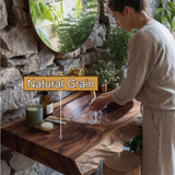 Elowen Live-Edge Wood Floating Bathroom Vanity with Integrated Sink