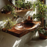 Elowen Live Edge Solid Wood Floating Bathroom Vanity