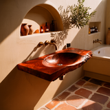 Elowen Live Edge Solid Wood Floating Bathroom Vanity