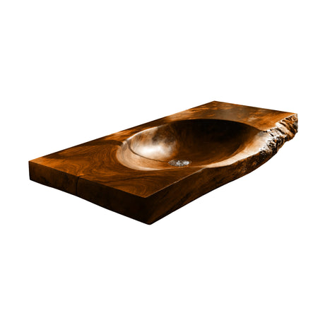 Elowen Live Edge Solid Wood Floating Bathroom Vanity