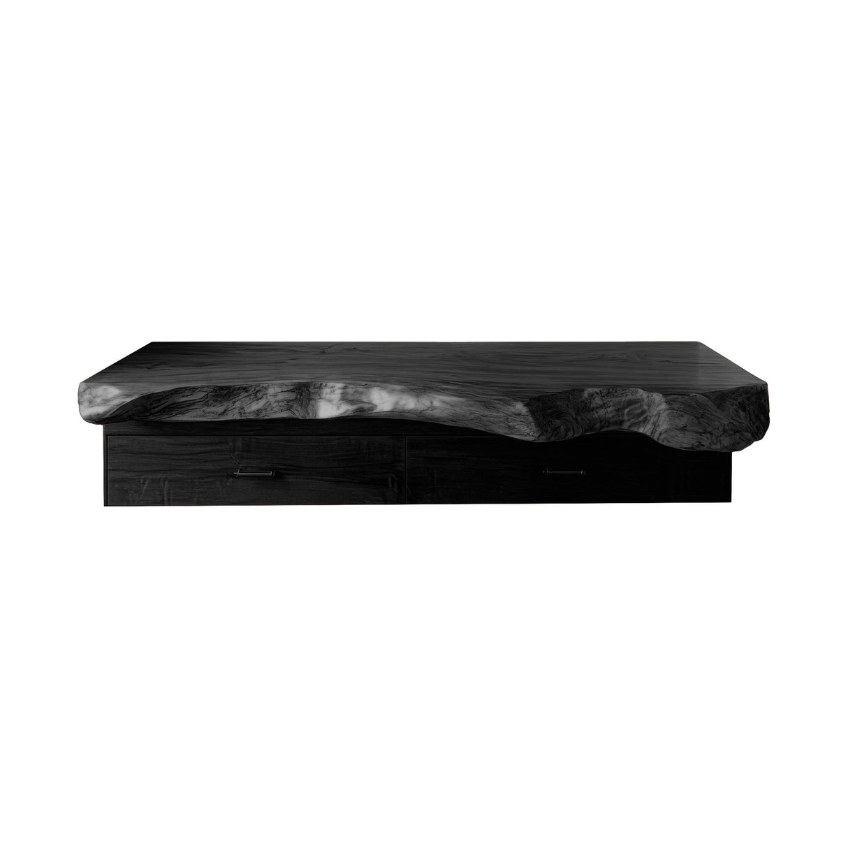 Elowen Live Edge Solid Wood Floating Bathroom Vanity with Drawers Black - Timberustic Floating Bathroom Vanity With Drawers