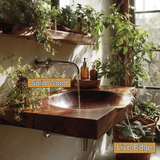 Elowen Live Edge Solid Wood Floating Bathroom Vanity with Integrated Sink - Timberustic Floating Bathroom Vanity with Integrated Sink