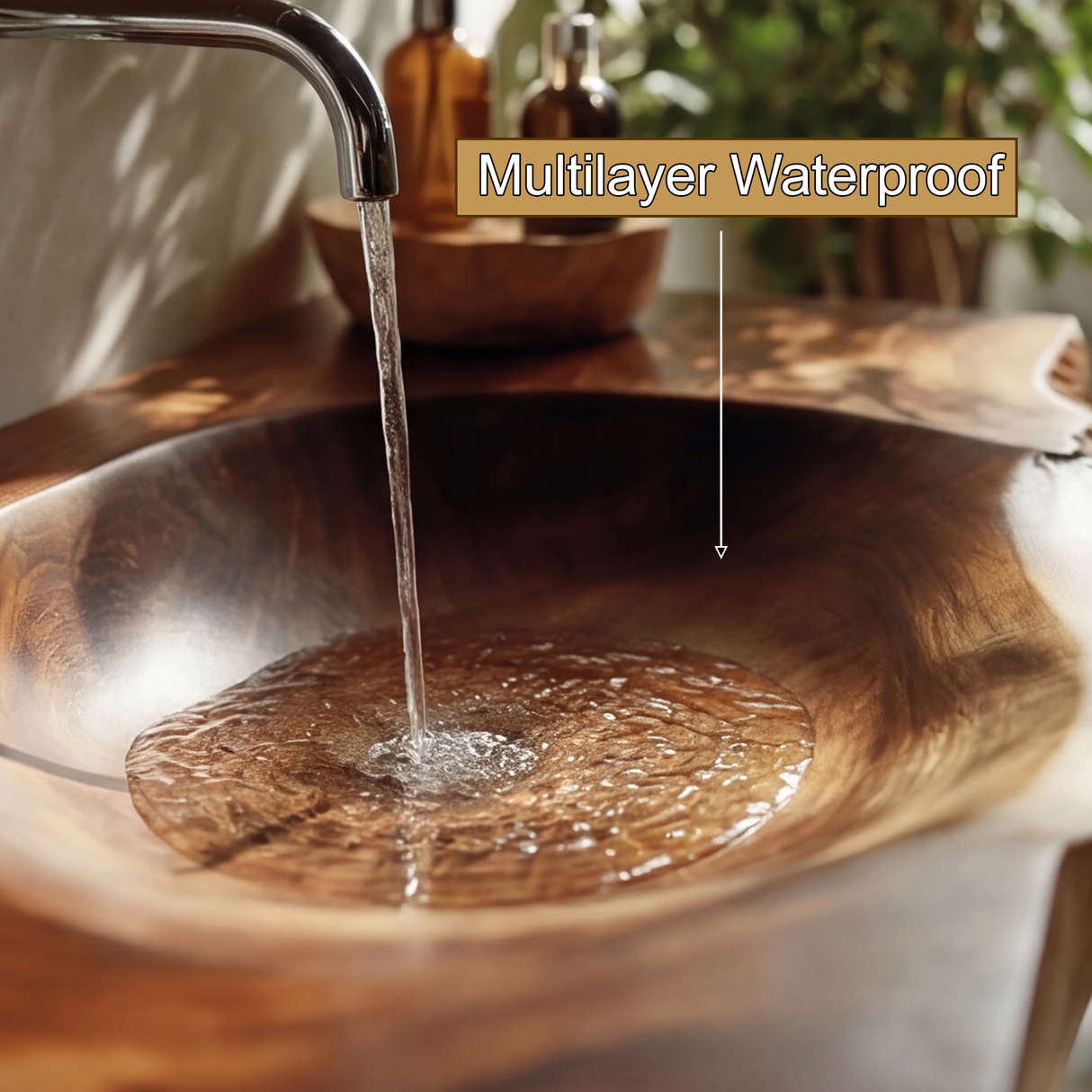 Elowen Live Edge Solid Wood Floating Bathroom Vanity with Integrated Sink - Timberustic Floating Bathroom Vanity with Integrated Sink