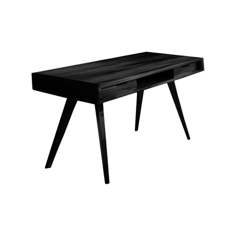 Elowen Mid-Century Artisan Finished Solid Wood Desk with Drawers