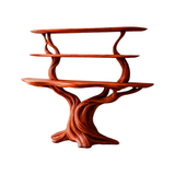 Elowen Sculpted Solid Wood Console Table with Shelves Mahogany - Timberustic Console Table with Shelves