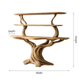 Elowen Sculpted Solid Wood Console Table with Shelves - Timberustic Console Table with Shelves