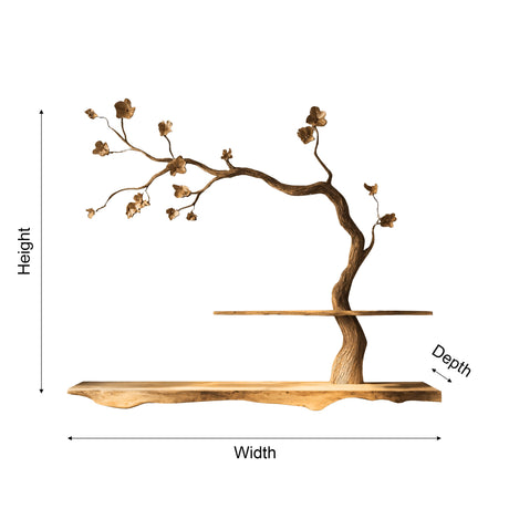 Elowen Sculpted Solid Wood Floating Tree-Inspired Display Shelf - Timberustic Tree-Inspired Display Shelf