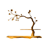 Elowen Sculpted Solid Wood Floating Tree-Inspired Display Shelf Teak - Timberustic Tree-Inspired Display Shelf