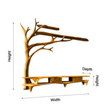 Elowen Tree Branch Live Edge Solid Wood TV Console - Timberustic TV Console with Tree Shelf