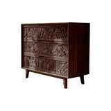 Elvara Hand-Carved Solid Wood Sideboard Cabinet