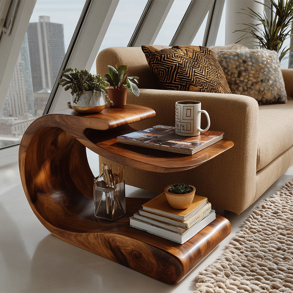 Elvara Handcrafted Solid Wood Side Table