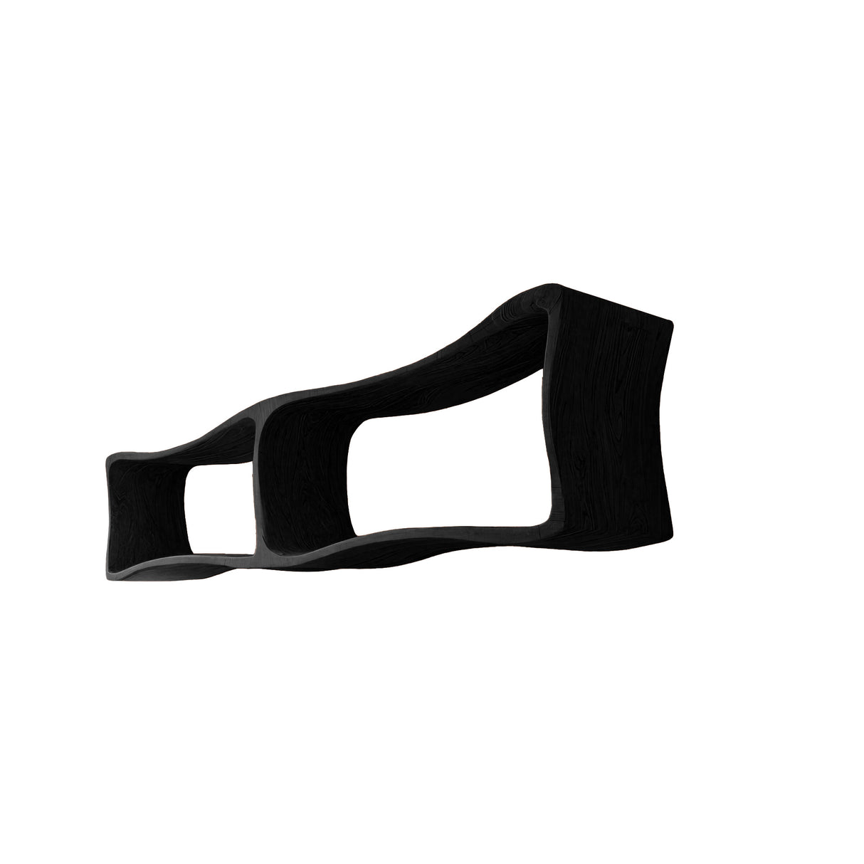 Elvara Sculpted Solid Wood Floating Bathroom Storage Black - Timberustic Floating Bathroom Storage