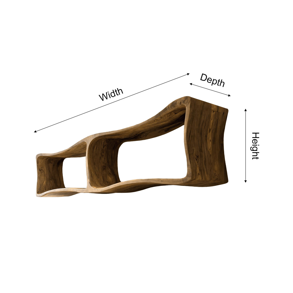 Elvara Sculpted Solid Wood Floating Bathroom Storage - Timberustic Floating Bathroom Storage