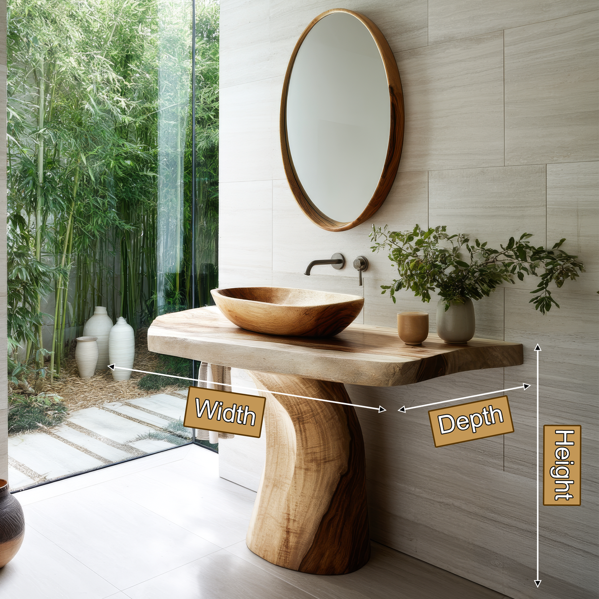 Elvara Sculpted Solid Wood Freestanding Bathroom Vanity SPA2486677 - Timberustic Freestanding Bathroom Vanity