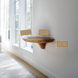 Elvara Sculpted Solid Wood Mushroom Floating Shelf SPA154934 - Timberustic Floating Shelf