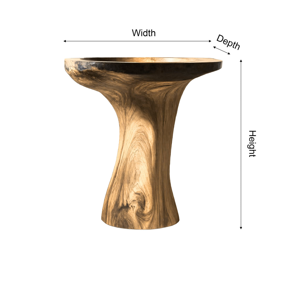 Elvara Sculpted Solid Wood Pedestal Sink - Timberustic Pedestal Sink