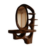Elvaria Sculpted Solid Wood Cosmetic Table Dark Walnut - Timberustic Cosmetic Table