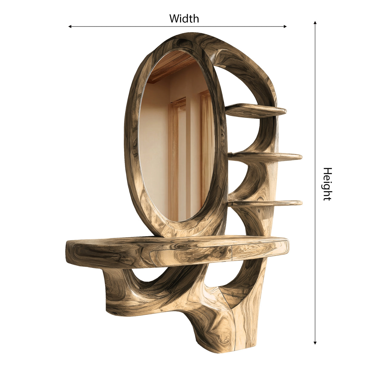 Elvaria Sculpted Solid Wood Cosmetic Table - Timberustic Cosmetic Table