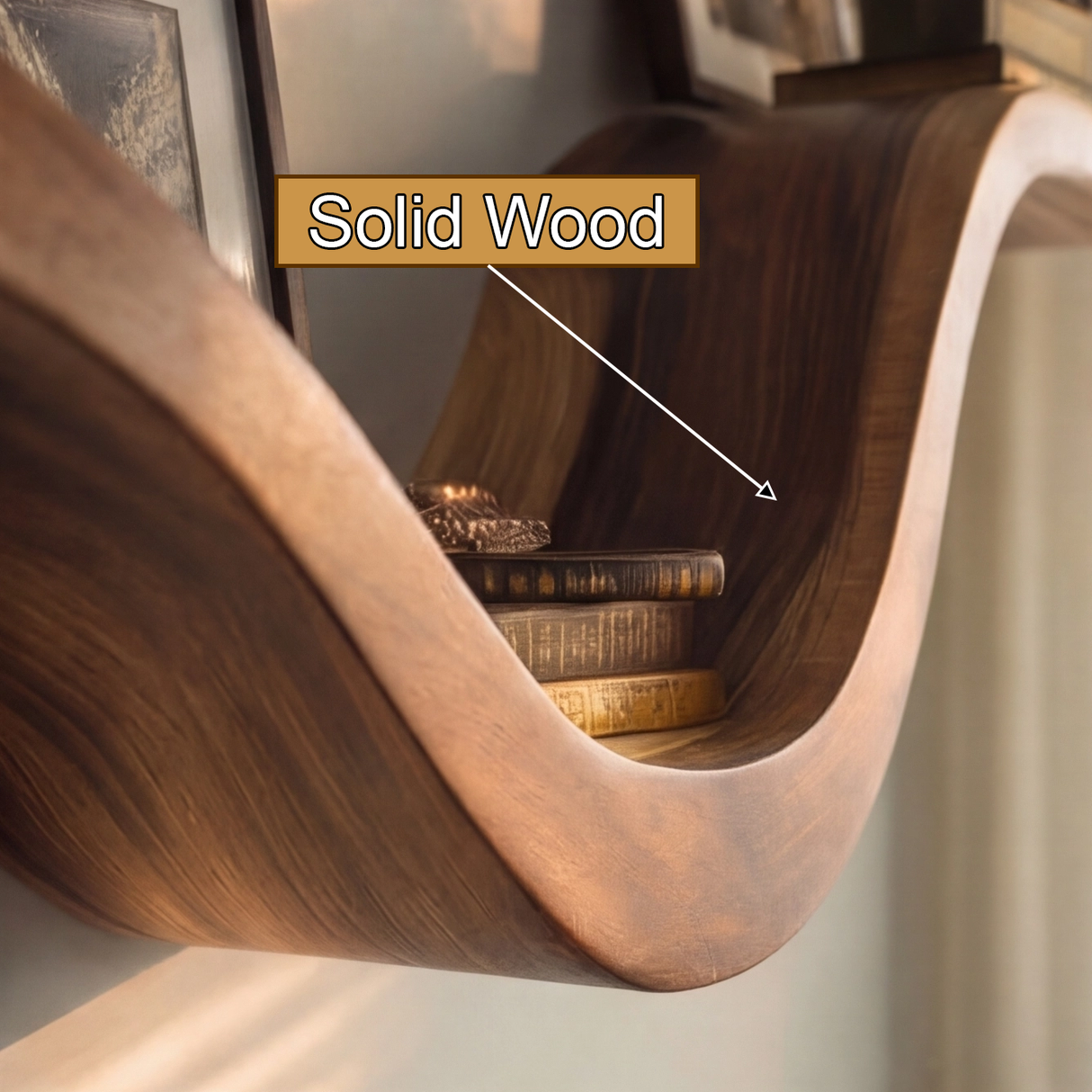Elvaria Sculpted Solid Wood Floating Shelf SPA254336 - Timberustic Floating Shelf