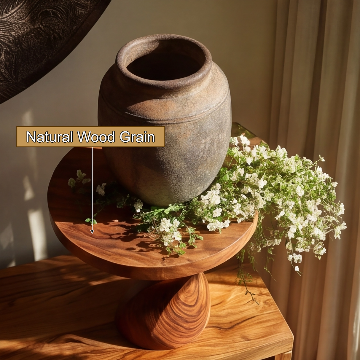 Elvaris Balanced Twist Solid Wood Pedestal Stand - Timberustic Pedestal Stand