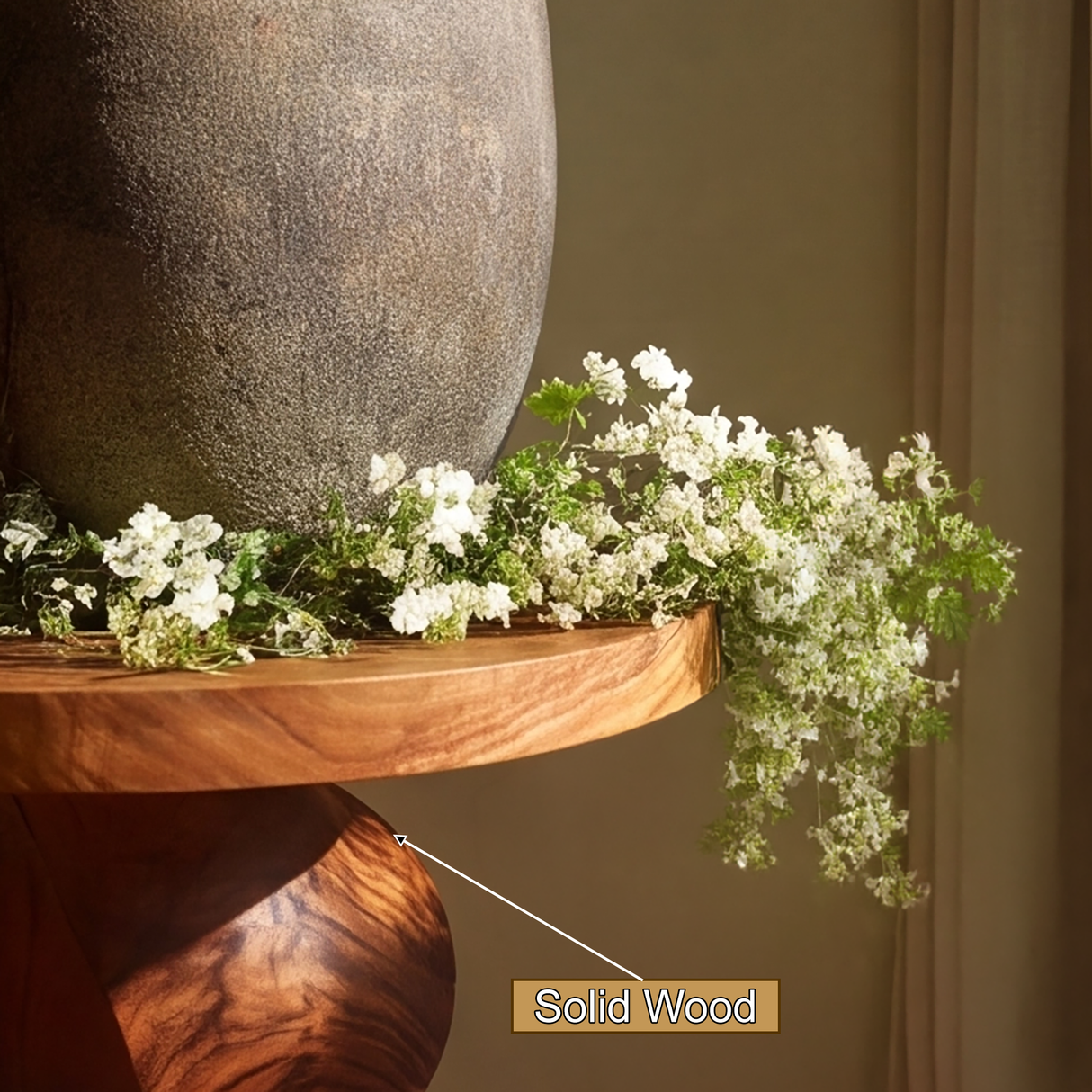 Elvaris Balanced Twist Solid Wood Pedestal Stand - Timberustic Pedestal Stand