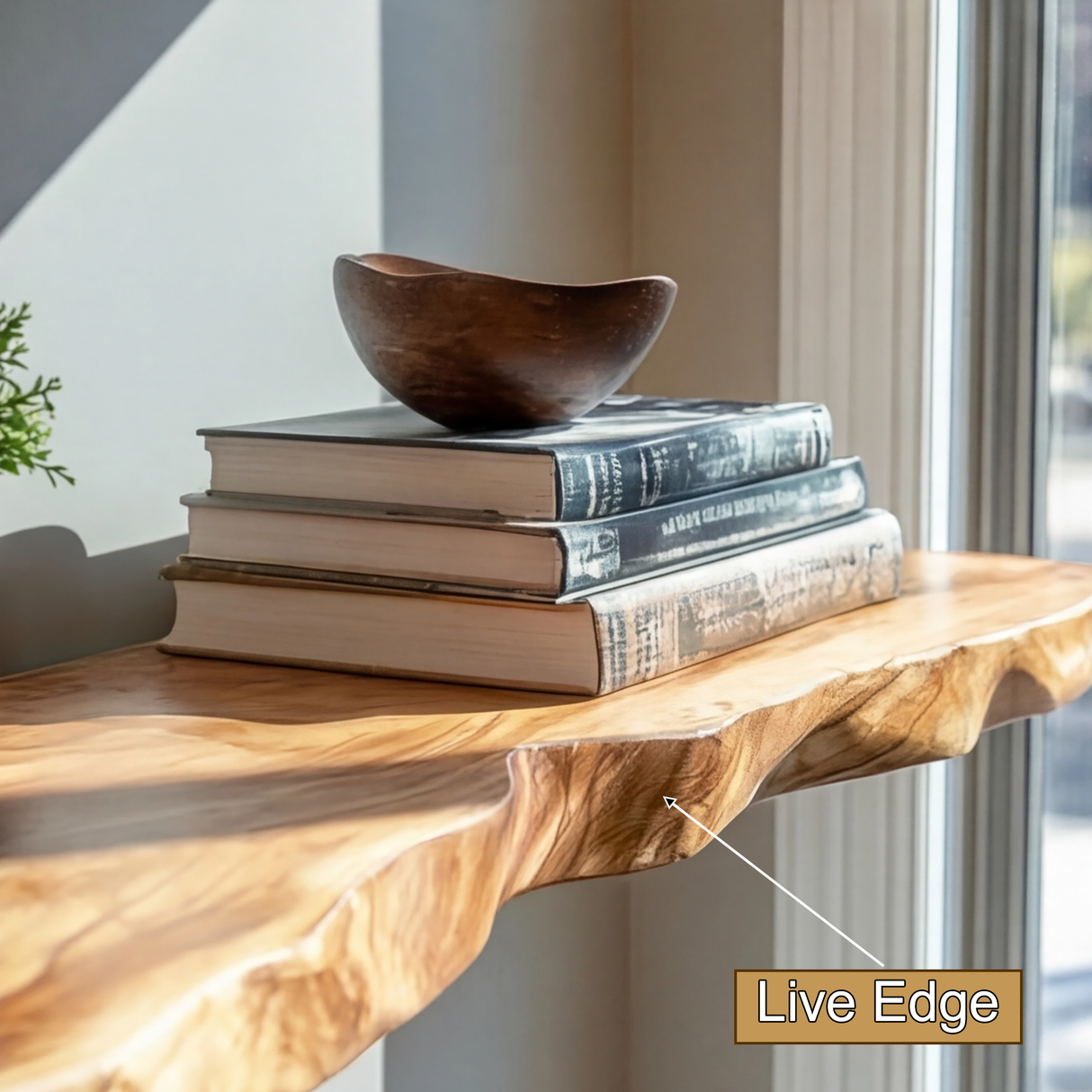Elvaron Live Edge Solid Wood Floating Shelf SPA845621 - Timberustic Floating Shelf
