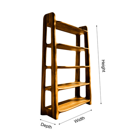 Elvorn Curve Solid Wood Bookshelf