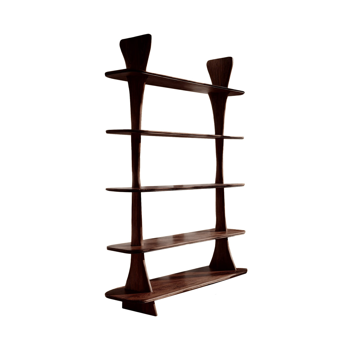 Elvryn Spire Solid Wood Bookshelf Dark Walnut - Timberustic Bookshelf