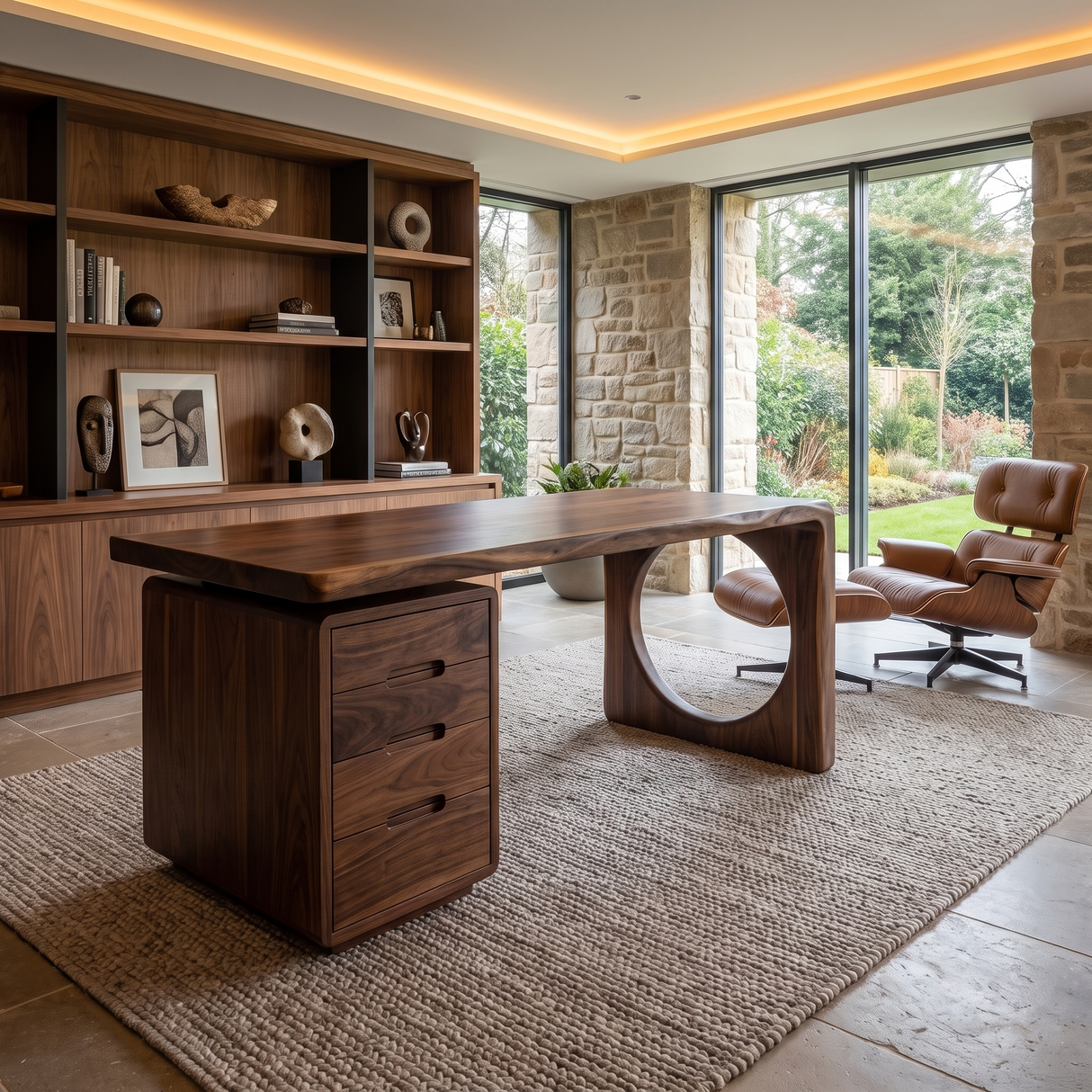 Elyndor Handcrafted Solid Wood Desk with Drawers Dark Walnut - Timberustic Desk With Drawers