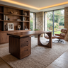 Elyndor Handcrafted Solid Wood Desk with Drawers Dark Walnut - Timberustic Desk With Drawers