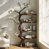 Elyndor Sculpted Solid Wood Tree Bookshelf - Timberustic Tree Bookshelf