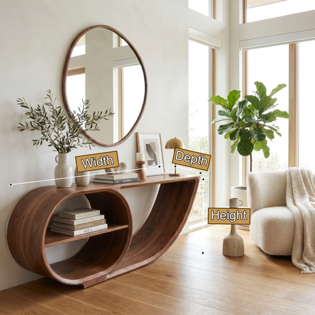 Elyndra Sculpted Solid Wood Console Table - Timberustic Console Table