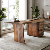 Elyndra Solid Wood Desk with Drawers - Timberustic Desk With Drawers