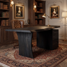 Elyndra Solid Wood Desk with Drawers Black - Timberustic Desk With Drawers