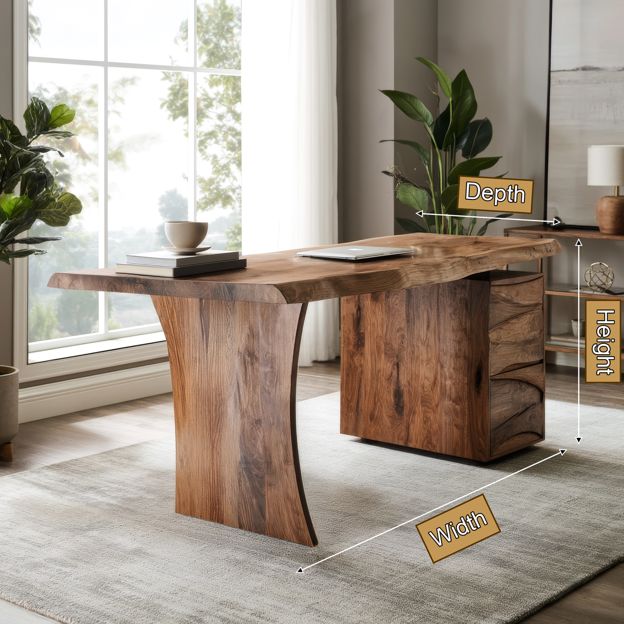 Elyndra Solid Wood Desk with Drawers - Timberustic Desk With Drawers