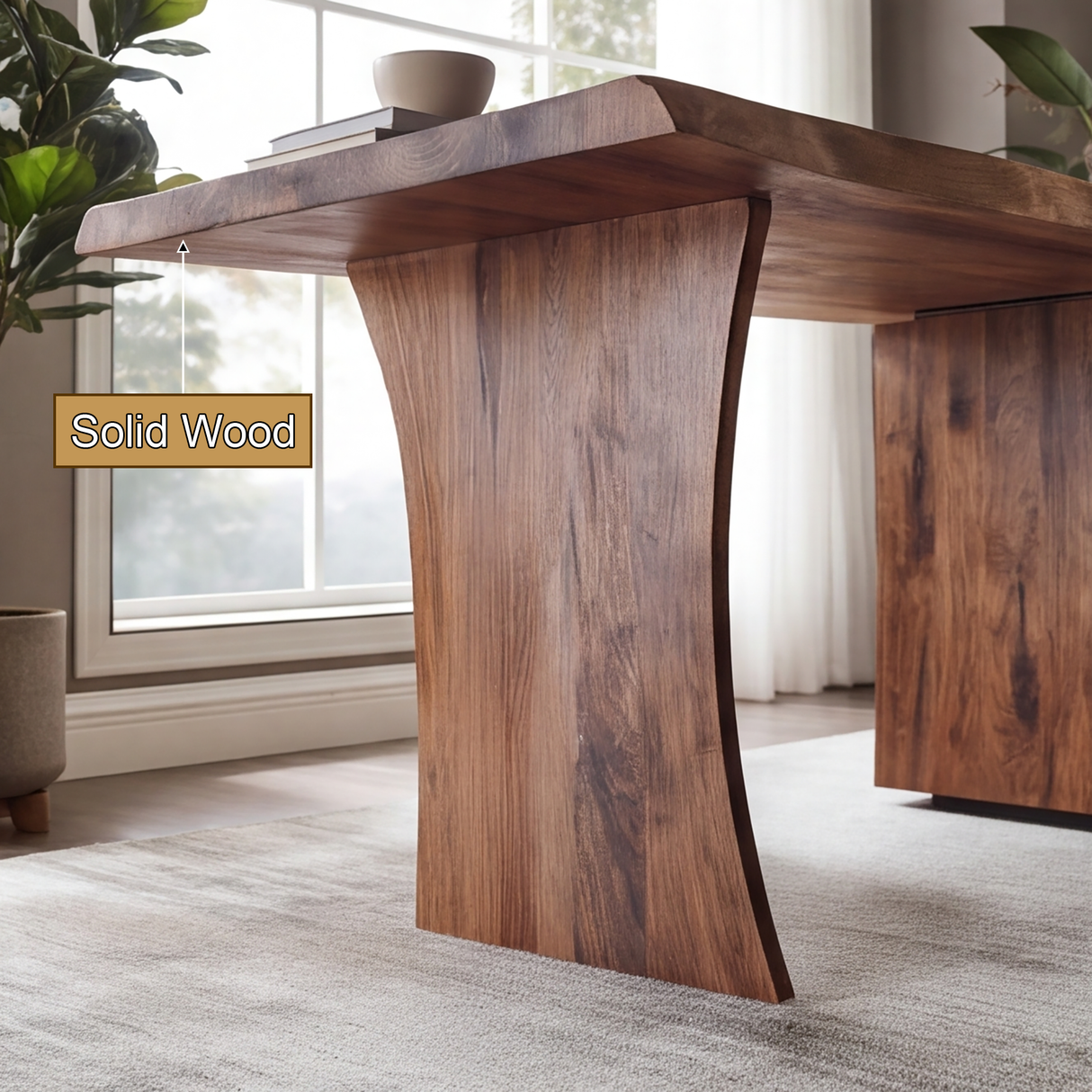 Elyndra Solid Wood Desk with Drawers - Timberustic Desk With Drawers