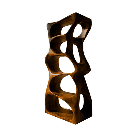 Elyra Sculpted Solid Wood Bathroom Display Shelf