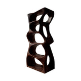 Elyra Sculpted Solid Wood Bathroom Display Shelf Dark Walnut - Timberustic Bathroom Cabinet