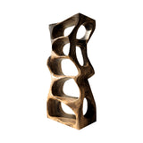 Elyra Sculpted Solid Wood Bathroom Display Shelf Natural Oak - Timberustic Bathroom Cabinet