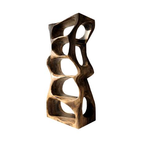 Elyra Sculpted Solid Wood Bathroom Display Shelf