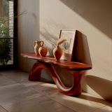 Elyra Sculptural Organic Solid Wood Console Table