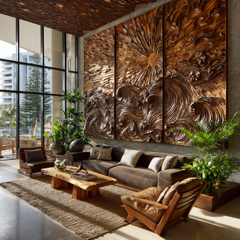 Elyrion Solid Wood Sculpted Wall Art - Timberustic Wall Art