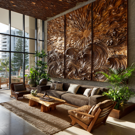 Elyrion Solid Wood Sculpted Wall Art - Timberustic Wall Art