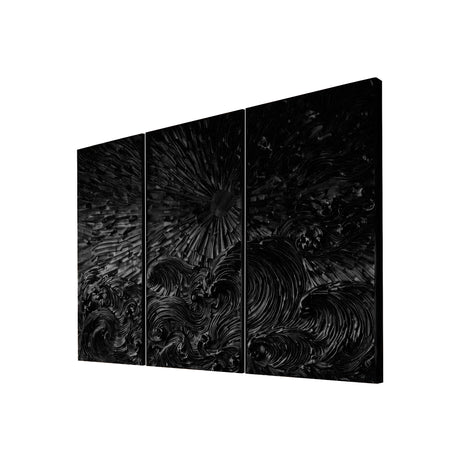 Elyrion Solid Wood Sculpted Wall Art Black - Timberustic Wall Art