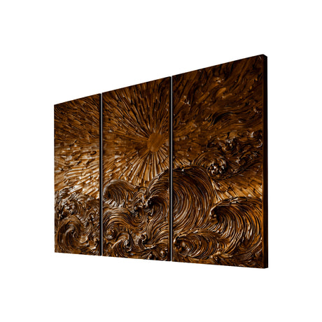 Elyrion Solid Wood Sculpted Wall Art Brown - Timberustic Wall Art