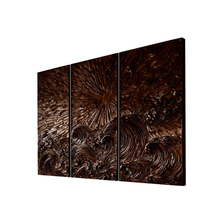 Elyrion Solid Wood Sculpted Wall Art Dark Walnut - Timberustic Wall Art