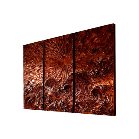 Elyrion Solid Wood Sculpted Wall Art Mahogany - Timberustic Wall Art