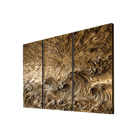 Elyrion Solid Wood Sculpted Wall Art Natural Oak - Timberustic Wall Art