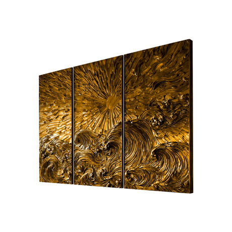 Elyrion Solid Wood Sculpted Wall Art Teak - Timberustic Wall Art